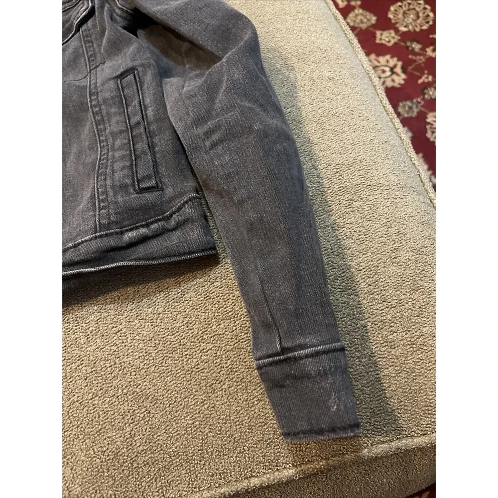 Girls Old Navy Stretch Black Denim Jean Jacket Small Size Large 10-12 (AH)